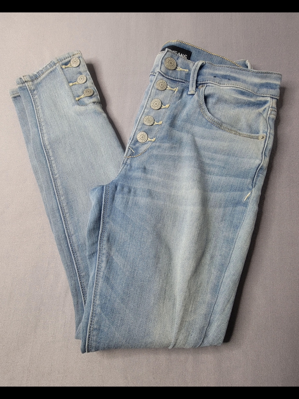 Express Light Blue Women's Button-Fly Jeans Size 4